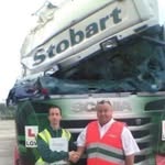 HGVMETA driver profile photo in front of a Stobart truck